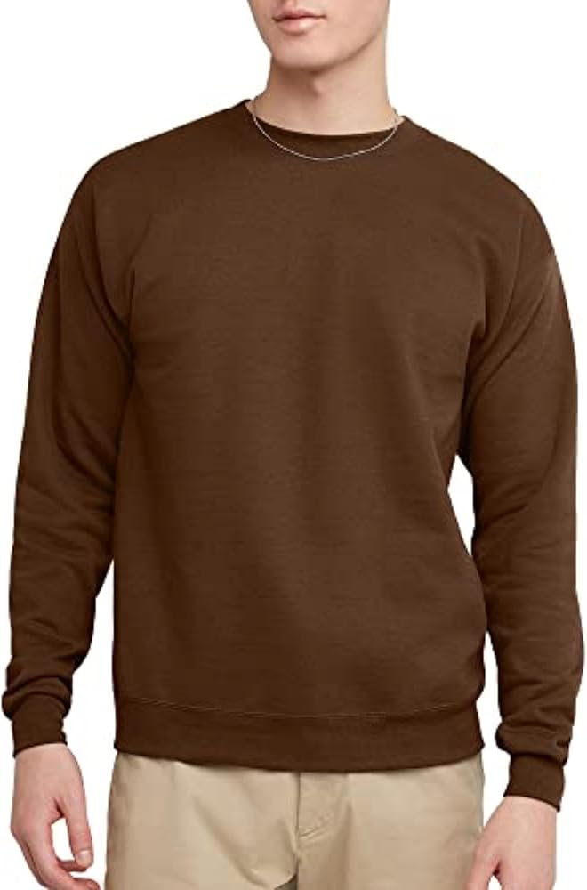 Hanes Men's, EcoSmart Pullover Crewneck Sweatshirt, Big & Tall Available, 1 or 2 Pack, Army Brown-1 Pack, X Large