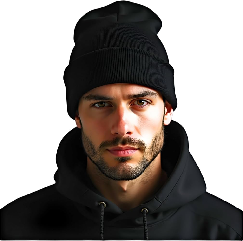 Beanie for Men Women Cuffed Long Beanie Hats