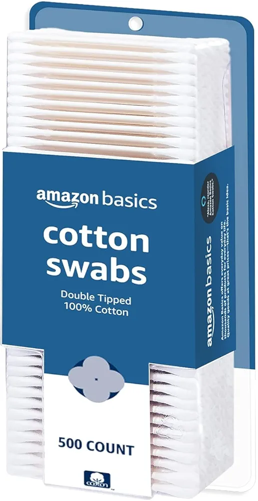 Amazon Basics Cotton Swabs, 500 Count