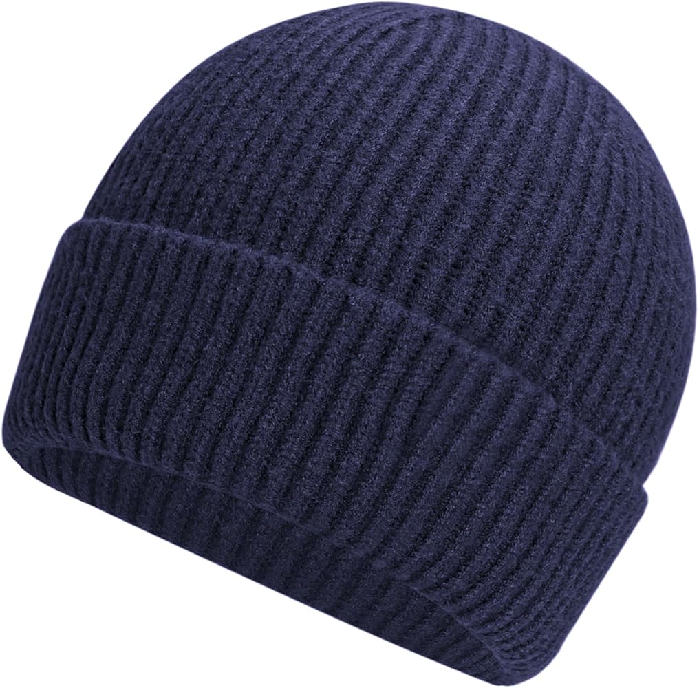 Oversize XXL Beanie Hat for Big Heads 23.6"-25.6", Large Winter Knit Hats Ribbed Stocking Hat Ski Skull Cap