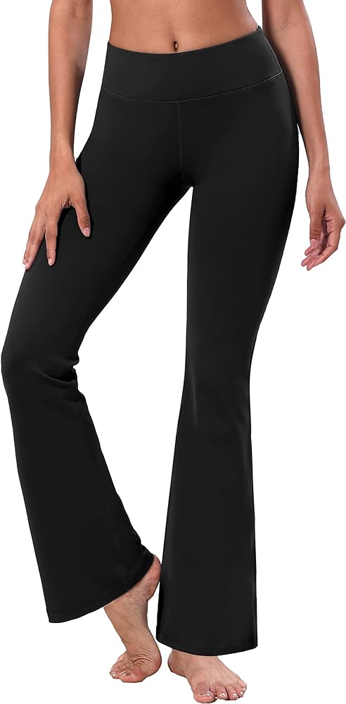 BUBBLELIME 29"/31"/33"/35" 3 Styles Women's Bootcut Yoga Pants Basic/Back Pockets High Waist Workout Tummy Control Flare