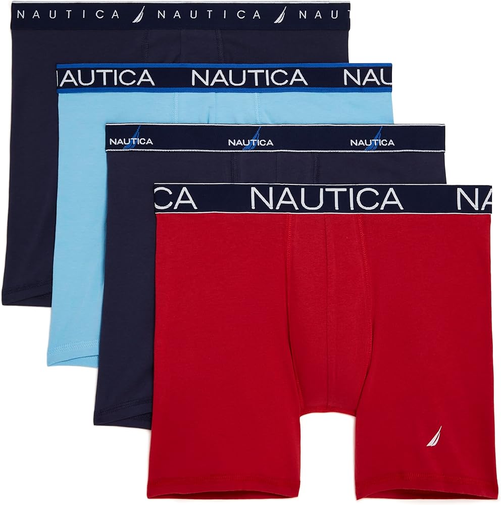 Nautica Men's 4 Pack Limited Edition Cotton Stretch Boxer Briefs