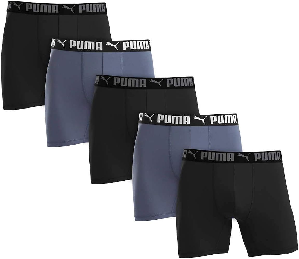 Puma Men's Microfiber Boxer Brief, 5-pack