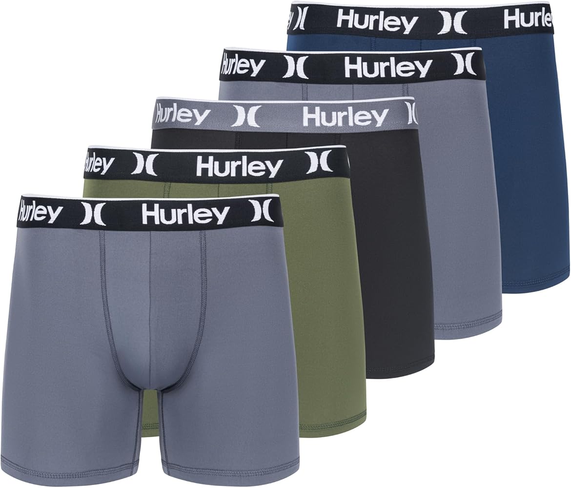 Hurley Men's 5 Pack Stretch Boxer Briefs