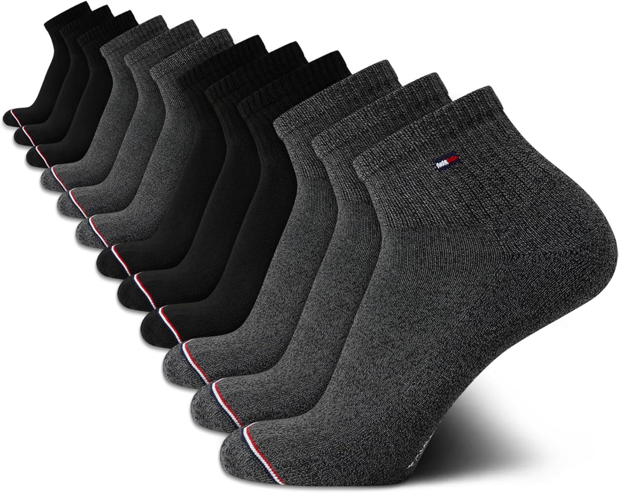 Tommy Hilfiger Men's Socks - Cushion Quarter Cut Ankle Socks (12 Pack)