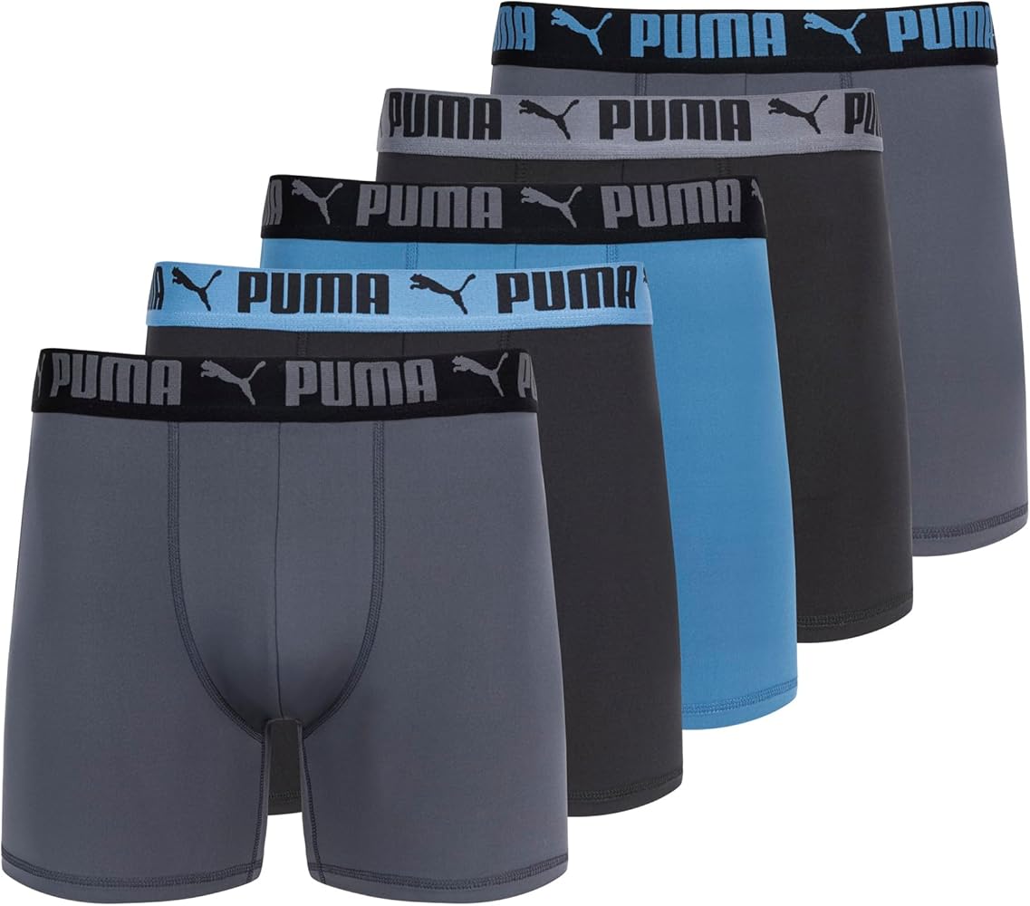 PUMA Men's 5 Pack Performance Boxer Briefs