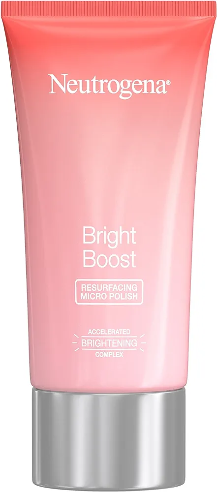 Neutrogena Bright Boost Resurfacing Facial Exfoliator with Glycolic and Mandelic AHAs Gentle Skin Resurfacing Face Cleanser for Bright Smooth Skin, Micro Polish, 2.6 Fl Oz