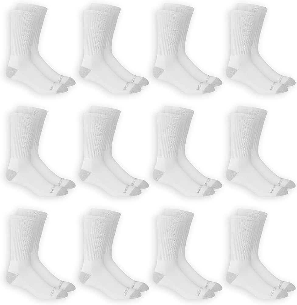 Fruit of the Loom Men's Dual Defense Crew Socks (12 Pack)