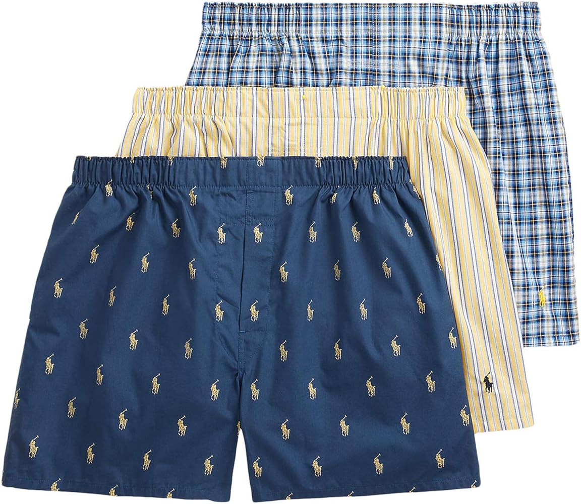 Polo Ralph Lauren Men's Classic Fit Woven Cotton Boxers (3 Pack)