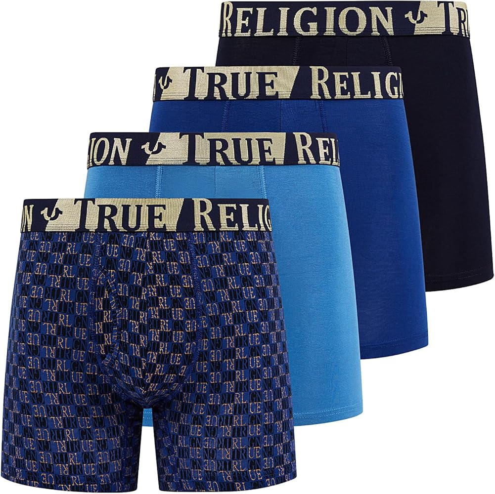 True Religion Mens Underwear Stretch Modal Boxer Briefs for Men Pack of 4