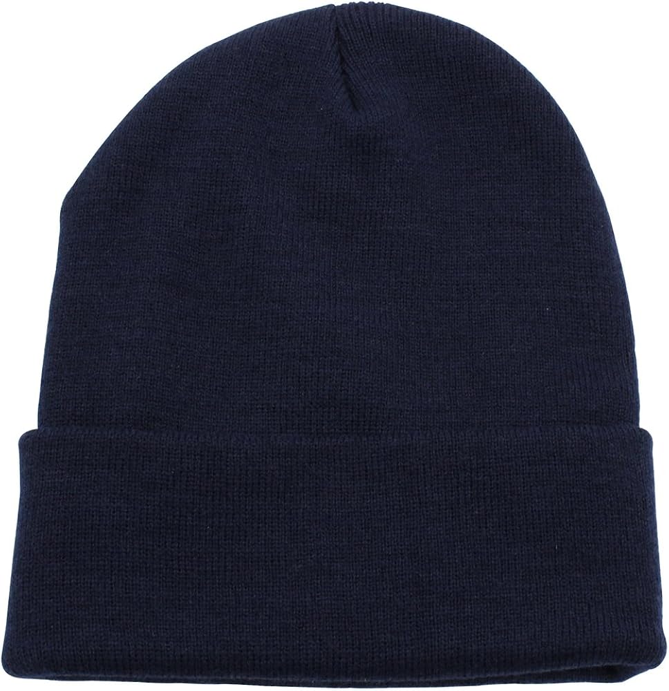 Top Level Beanie Men Women - Unisex Cuffed Plain Skull Knit Hat Cap