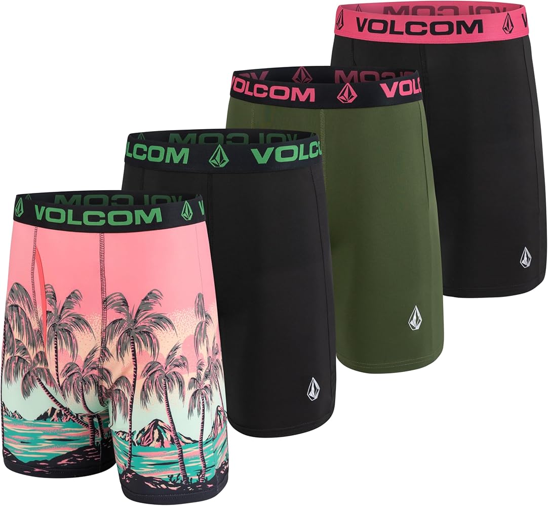 Volcom Mens Boxer Briefs Poly Spandex Performance Boxer Briefs Underwear