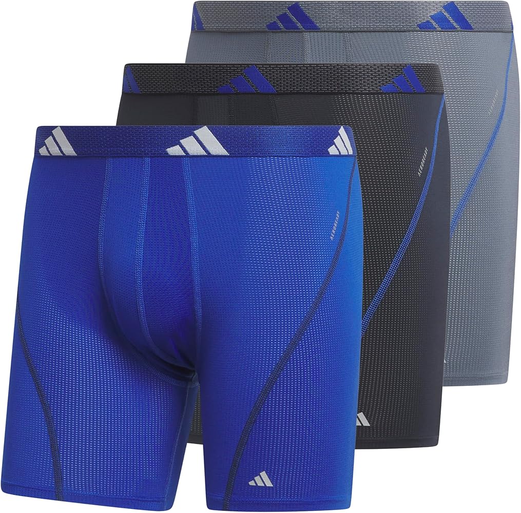 adidas Men's Performance Mesh Boxer Brief Underwear with All Day Comfort (3 Pack)