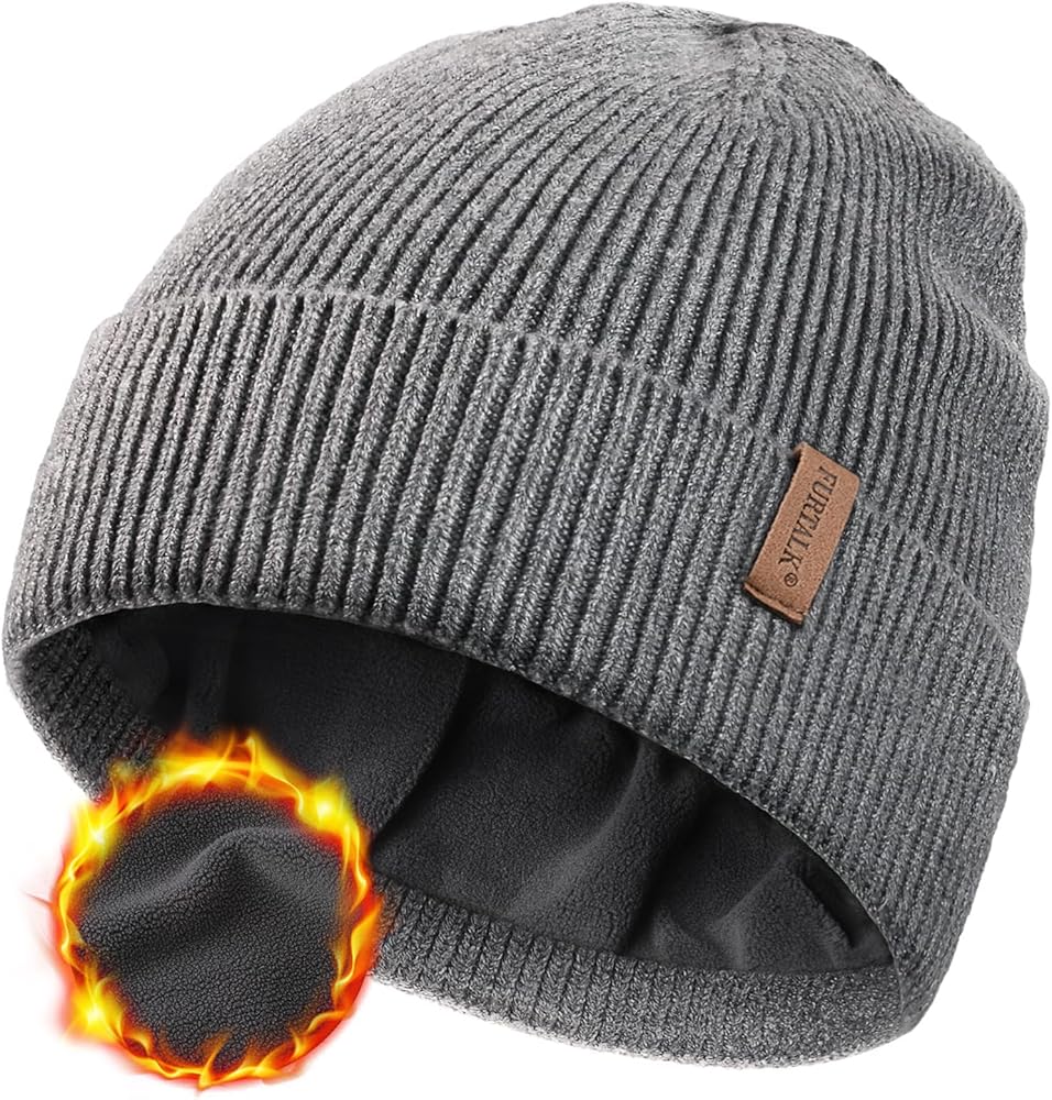 FURTALK Winter Hats for Men Women Fleece Lined Beanie Warm Cuffed Outdoor Skull Cap