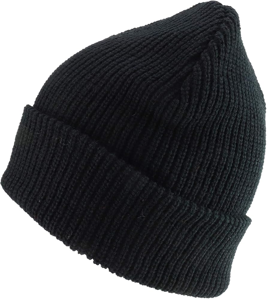 Trendy Apparel Shop Oversized Big Size Plain Ribbed Knit Cuff Long Beanie Hat