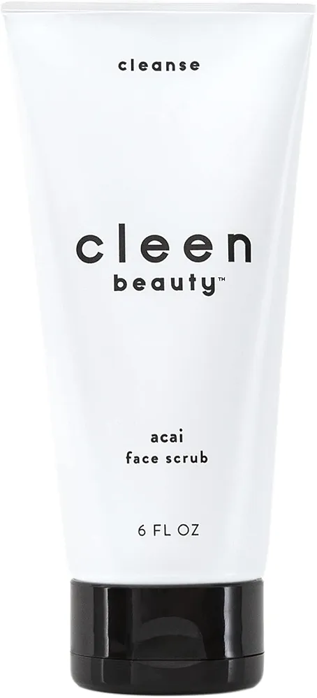 Cleen Beauty Acai Face Scrub | Acai Face Exfoliator | Exfoliating Face Wash with Brazil Nut Oil & Avocado Oil | Facial Scrub - Paraben Free, SLS Free | Exfoliating Face Scrub | 6.0 Fl Oz