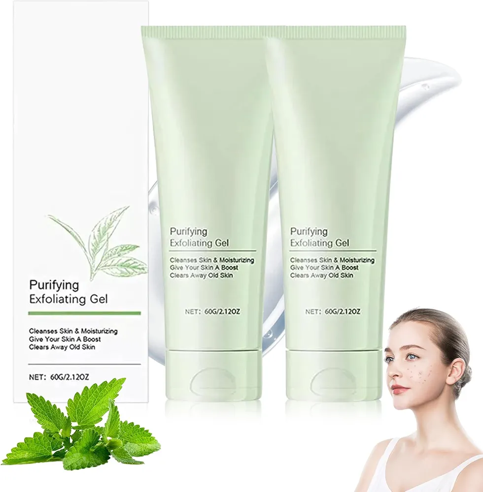 Purifying Exfoliating Gel, Exfoliating Scrub, Purifying Exfoliating Gel Moisturizing Cleanses Skin Give, Exfoliating Gel, Body Exfoliating Scrub Gel and Deep Cleansing Face (2 PCS)