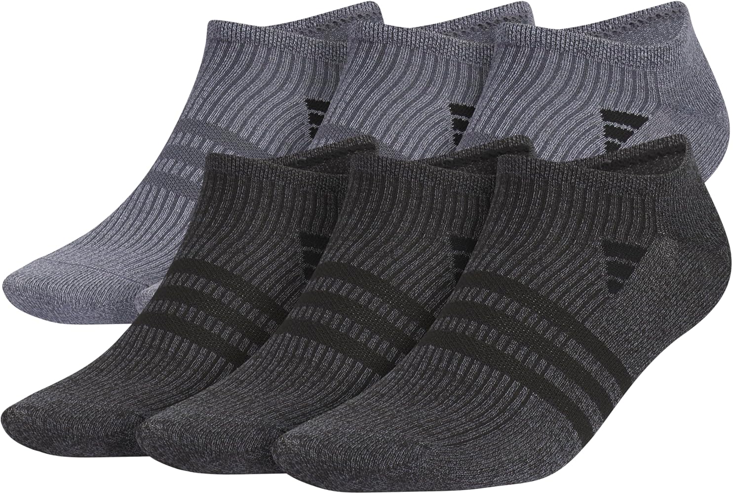 adidas Men's Superlite 3.0 No Show Socks Low-Profile Fit, Arch-Compression and Lightweight Breathable Construction (6 Pairs)