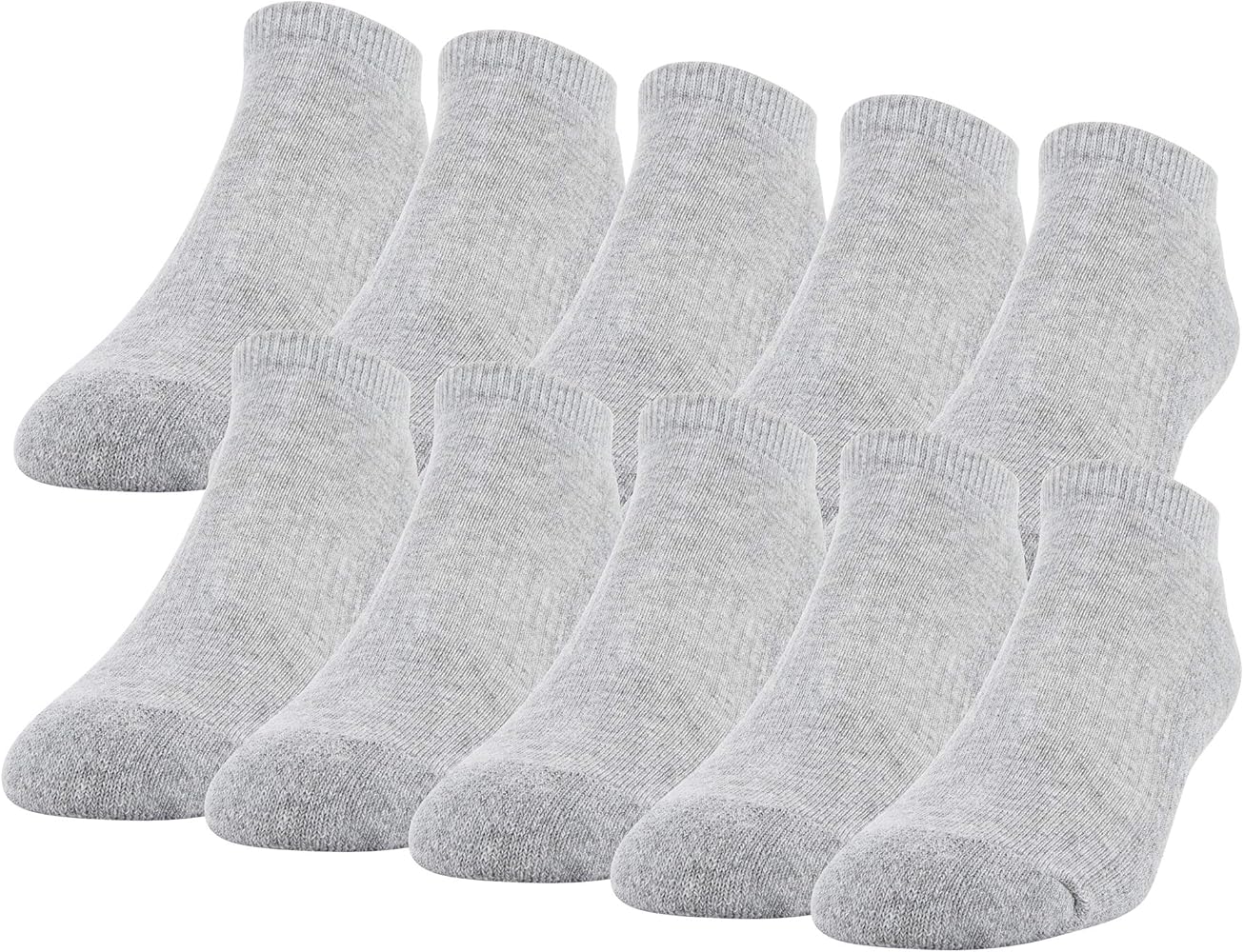 Gildan Men's Active Cotton No Show Socks, 10-Pairs