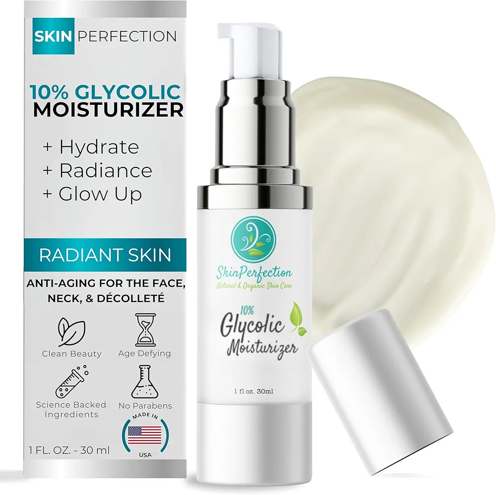 Skin Perfection Glycolic Acid Moisturizer Alpha Hydroxy Acid AHA Smooth Remove Dead Skin Cells Chirally Correct Reduce Look of Wrinkles Healthy Fresh