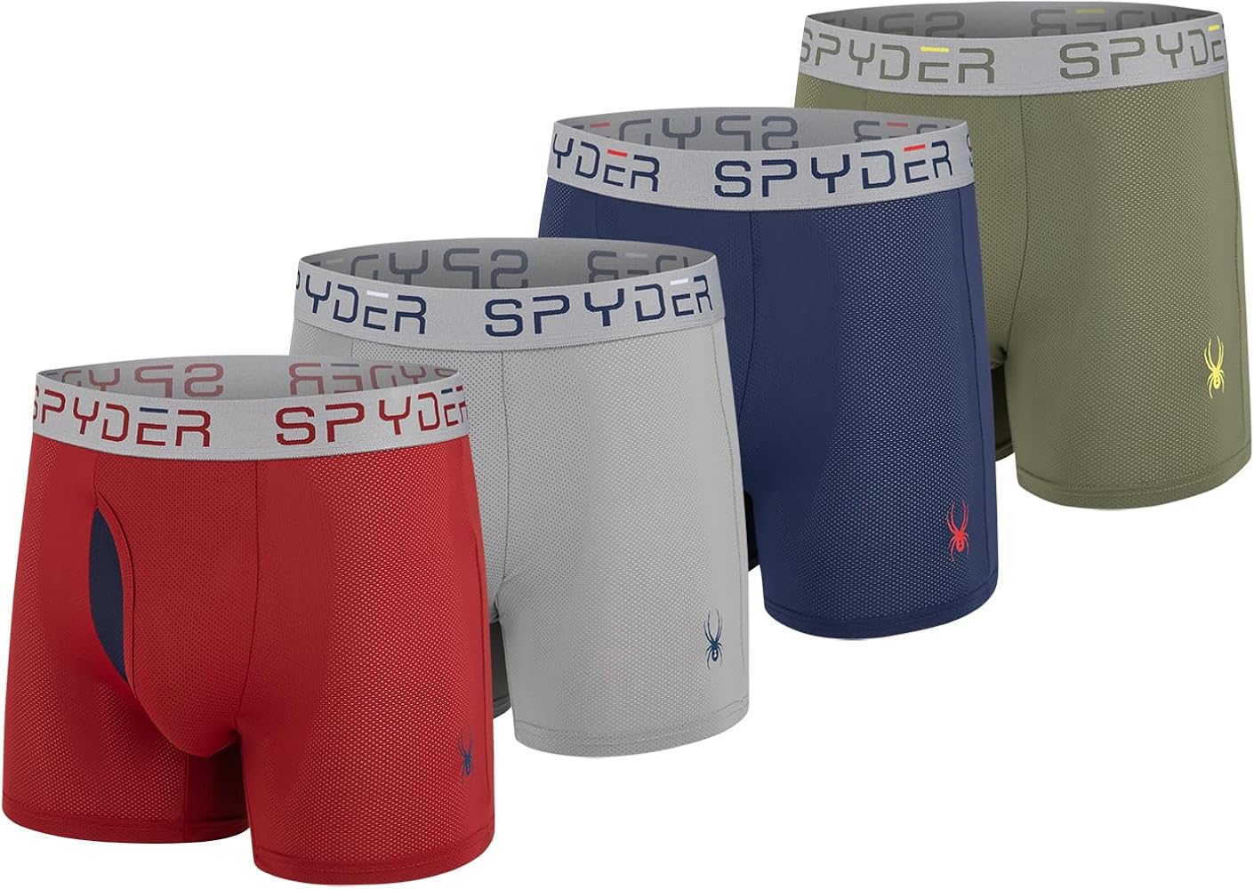 Spyder Performance Mesh Mens Boxer Briefs Sports Underwear/Fly Front