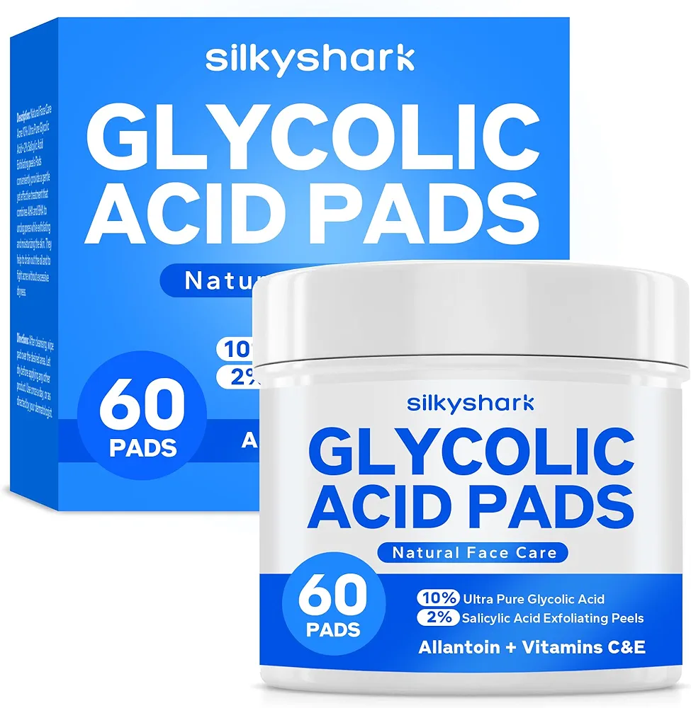 Glycolic Acid Resurfacing Pads (60 Count), 10% Ultra Pure Glycolic Acid + 2% Salicylic Acid, Exfoliating Peel Pads for Face, Effective Chemical Peel, Radiant Skin Renewal