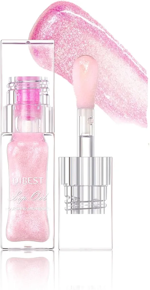 Color Change Lip Glow Oil,Hydrating Plumping Lip Gloss Lip Oil,Glitter Shine Liquid Lipstick Moisturizing Lip Gloss Tint for Lip Care for Women