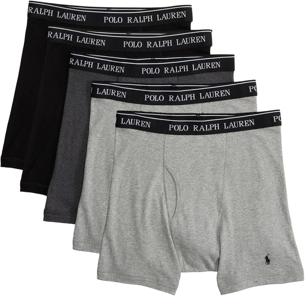 Polo Ralph Lauren Men's Classic Fit Cotton Boxer Briefs 5 Pack