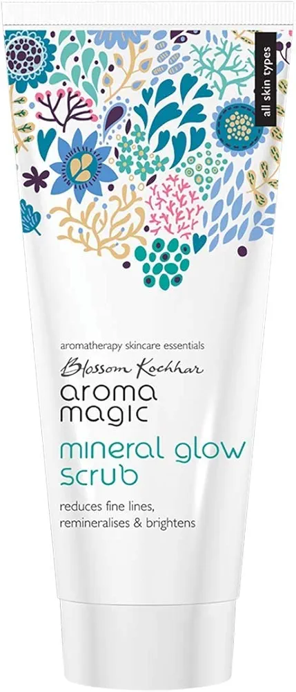 Aroma Magic Mineral Glow Face Scrub | Dead Skin Exfoliator | Deep Moisturizing Facial Scrub | Provides Soft, Supple & Hydrated Skin | 3.38 Fl Oz (100ml)