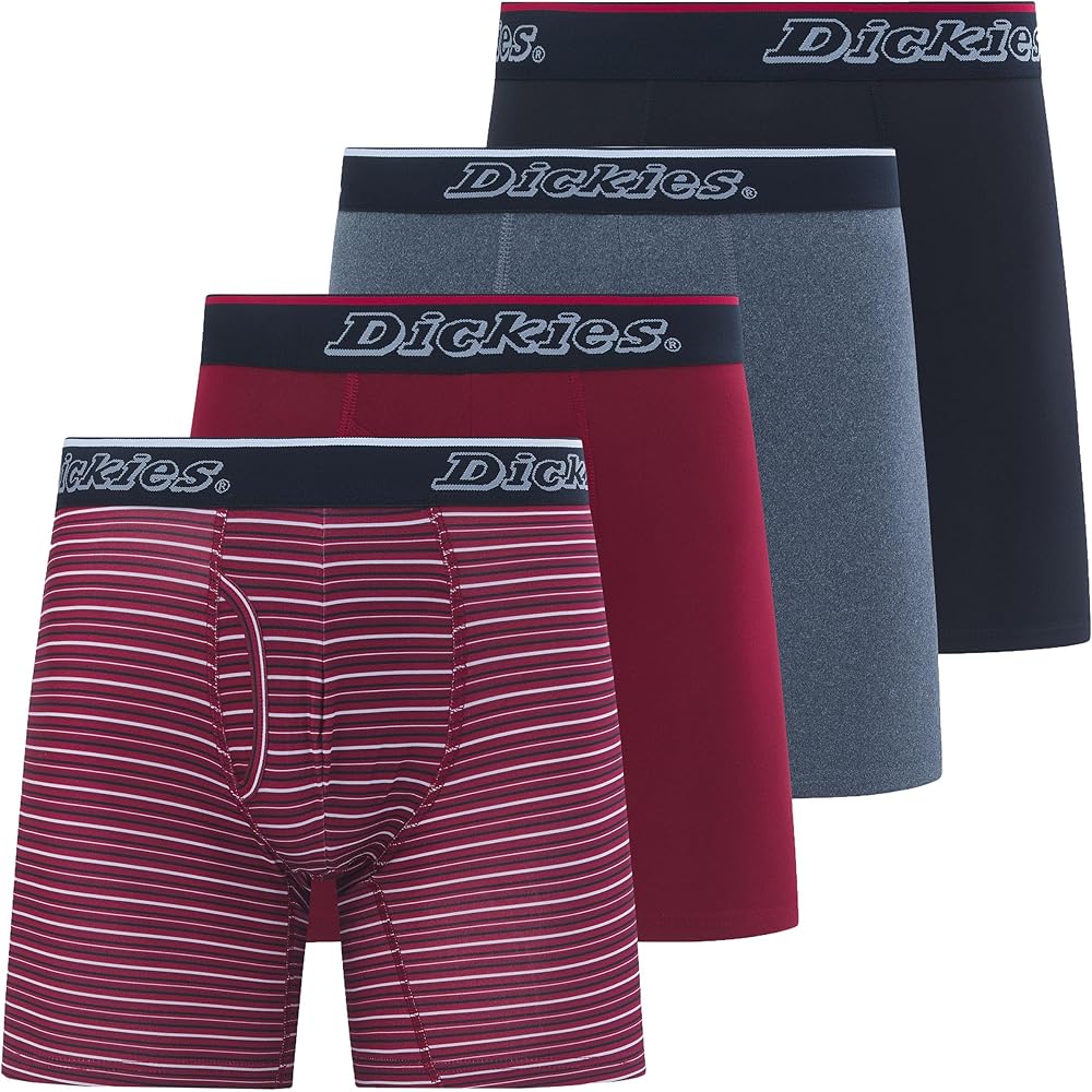 Dickies Mens Underwear 4 Pack Microfiber boxer briefs for men