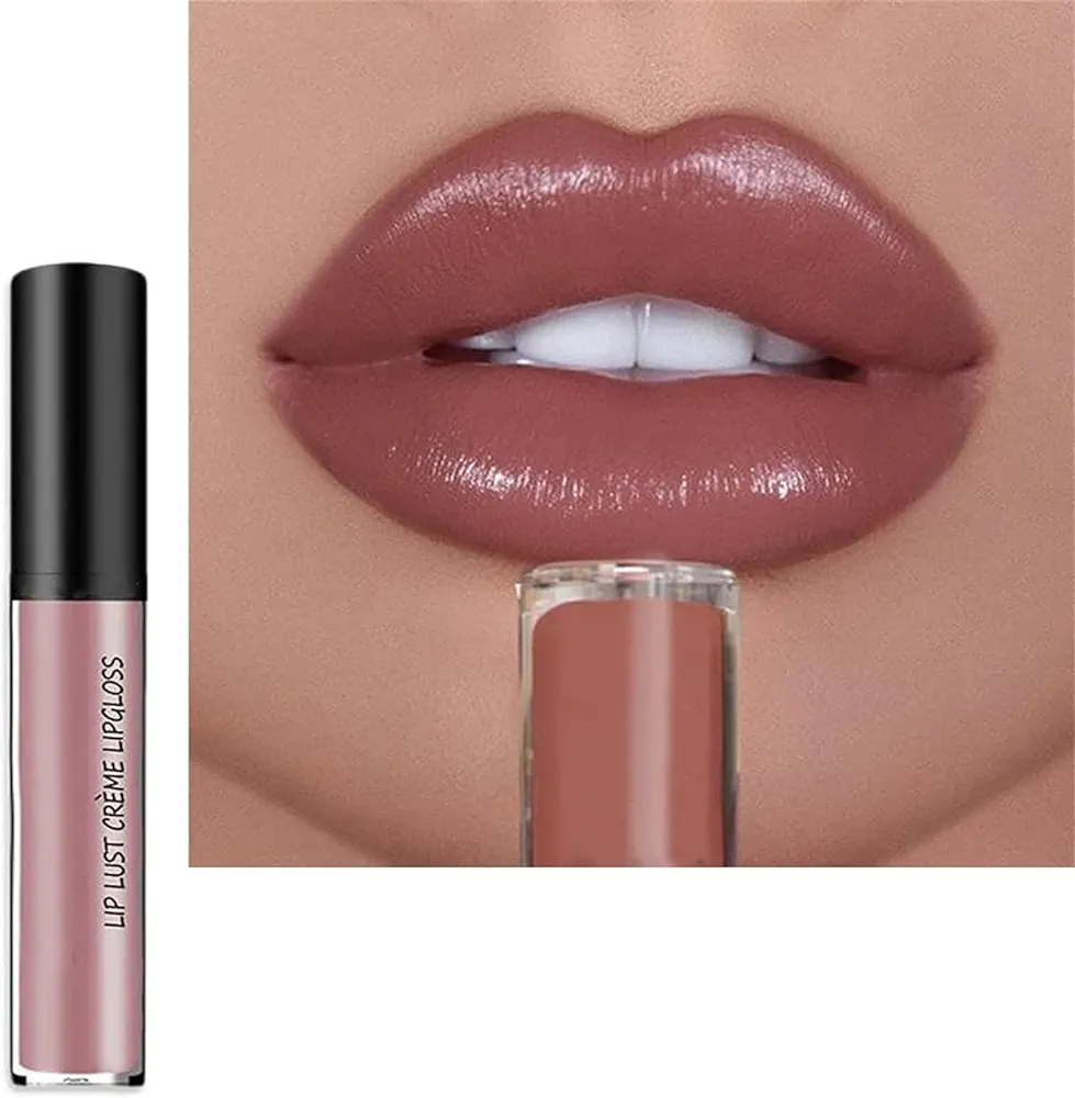 12 Color Cream Lip Gloss, 2025 New Long-Lasting Moisturizing Velvet Lip Lipstick, Waterproof, Non-Fading, Hydrating Lip Tint Natural Jelly Lipstick (01#, 1.3 Fl Oz)