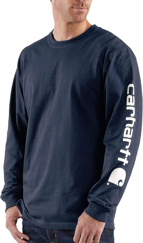 Carhartt Men's Loose Fit Heavyweight Long-Sleeve Logo Sleeve Graphic T-Shirt