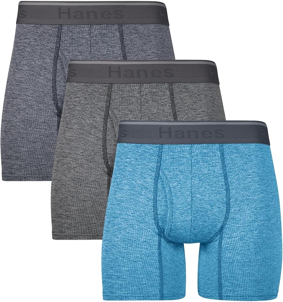 Hanes Men's Comfort Flex Fit Breathable Stretch Mesh Boxer Brief 3 Pack