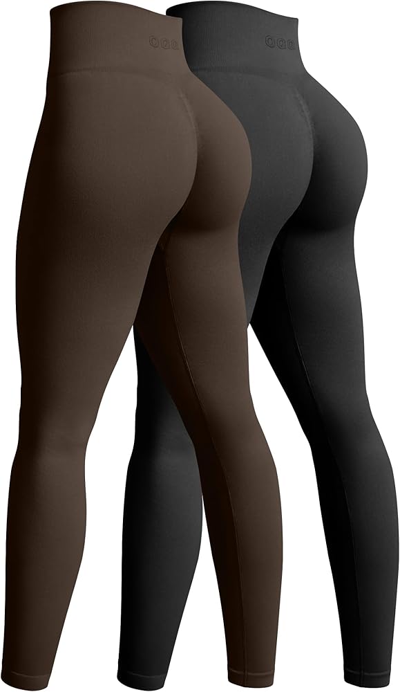 OQQ Women's 2 Piece Yoga Legging Seamless Workout High Waist Butt Liftings Athletic Leggings