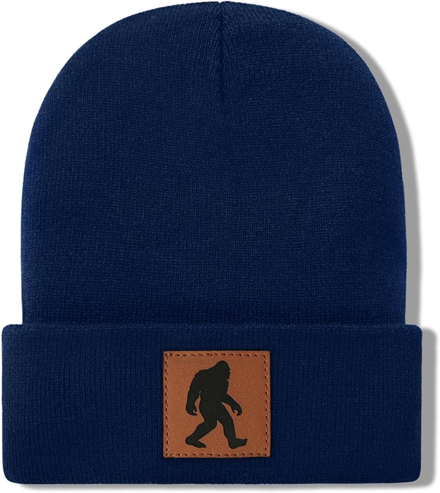 Bigfoot Beanie for Men - Sasquatch Hat Winter Knit Cuffed Beanie for Women - Bigfoot Gifts for Christmas & New Year