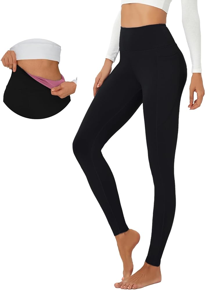 Yoga Pants Women Tummy Control Leggings for Women Active Gym Pants High Waisted Workout Leggings with Pockets