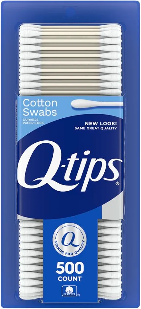 Q-tips Cotton Swabs For Hygiene and Beauty Care Original Cotton Swab Made With 100% Cotton 500 Count