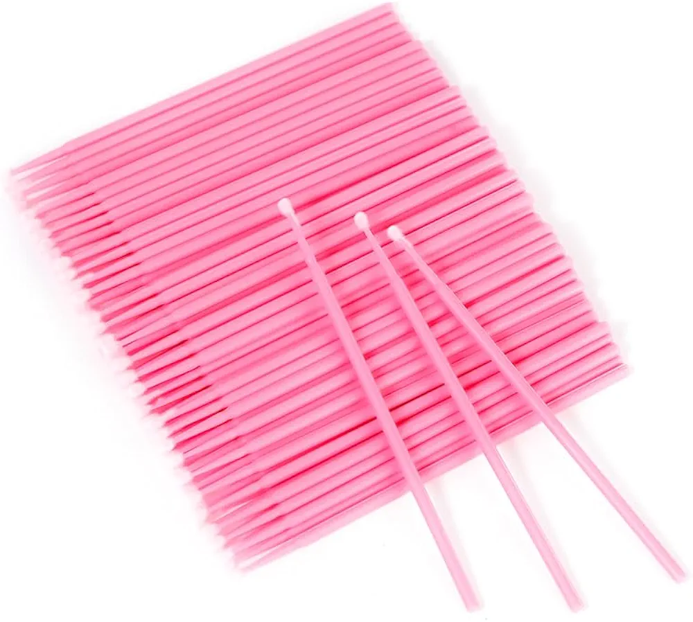 500 Cotton Swabs, Disposable Micro Applicators Brush for Makeup and Personal Care, Micro Swabs for Eyelash Extensions, Lipstick, and Exact Makeup Application (Head Diameter: 2mm)