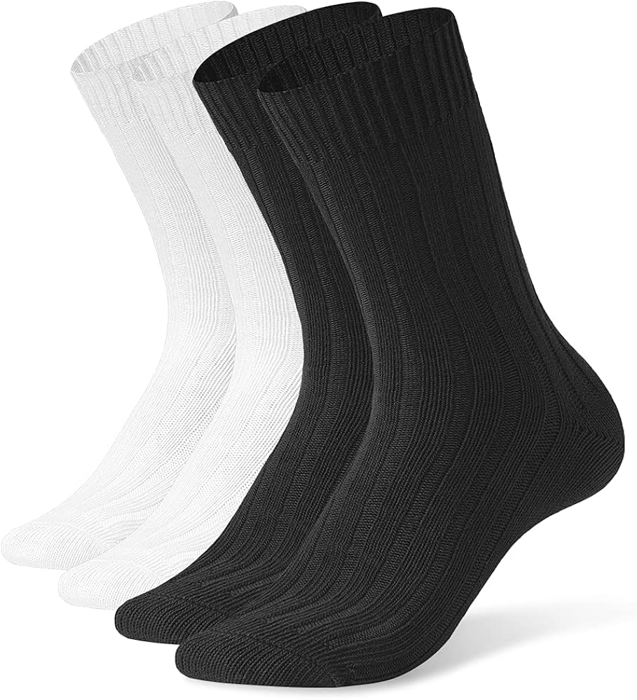 DAVID ARCHY Men's Multi-Pairs Breathable Cotton Athletic Socks Casual Crew Socks (US Shoe Size: 6-12)