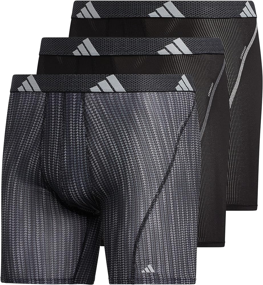 adidas Men's Sport Performance Mesh Boxer Brief Underwear (3-Pack)