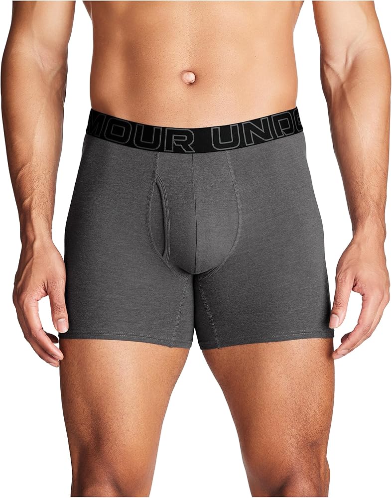 Under Armour Men's 3-Pack Performance Cotton Boxer Brief, 6" Inseam, All-Day Comfort & Ultra-Soft