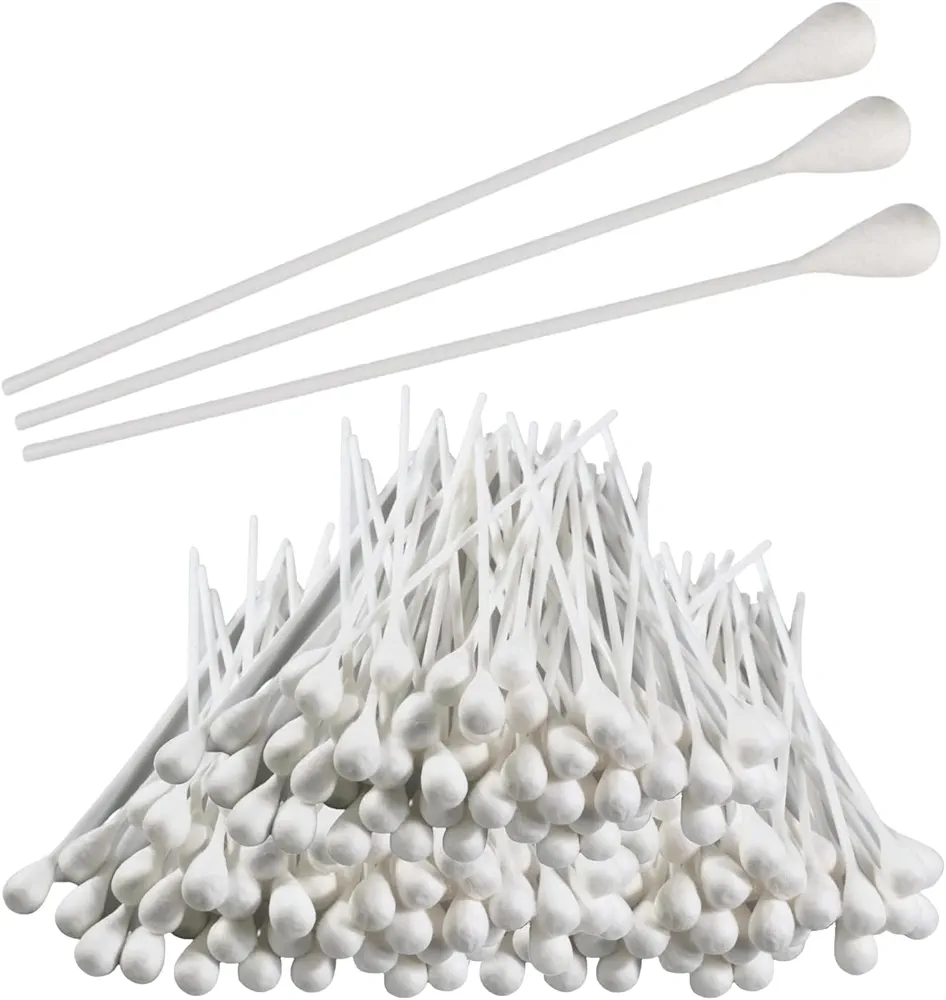 Large Oversized Swabs [Pack of 100] Extra-long 8" Cotton Tipped Applicators with Extra Large 1/2" Diameter Swab - Non-sterile – Long Plastic Shaft