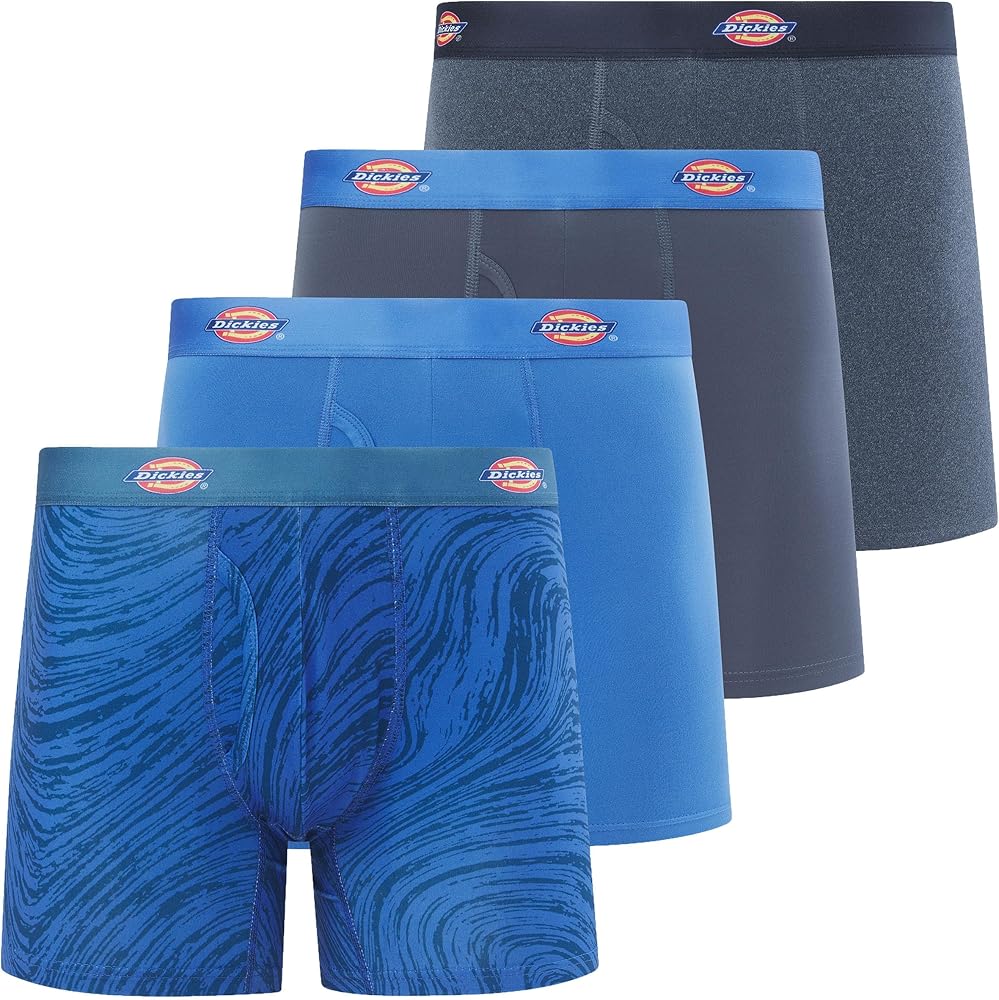 Dickies Mens Underwear 4 Pack Microfiber boxer briefs for men