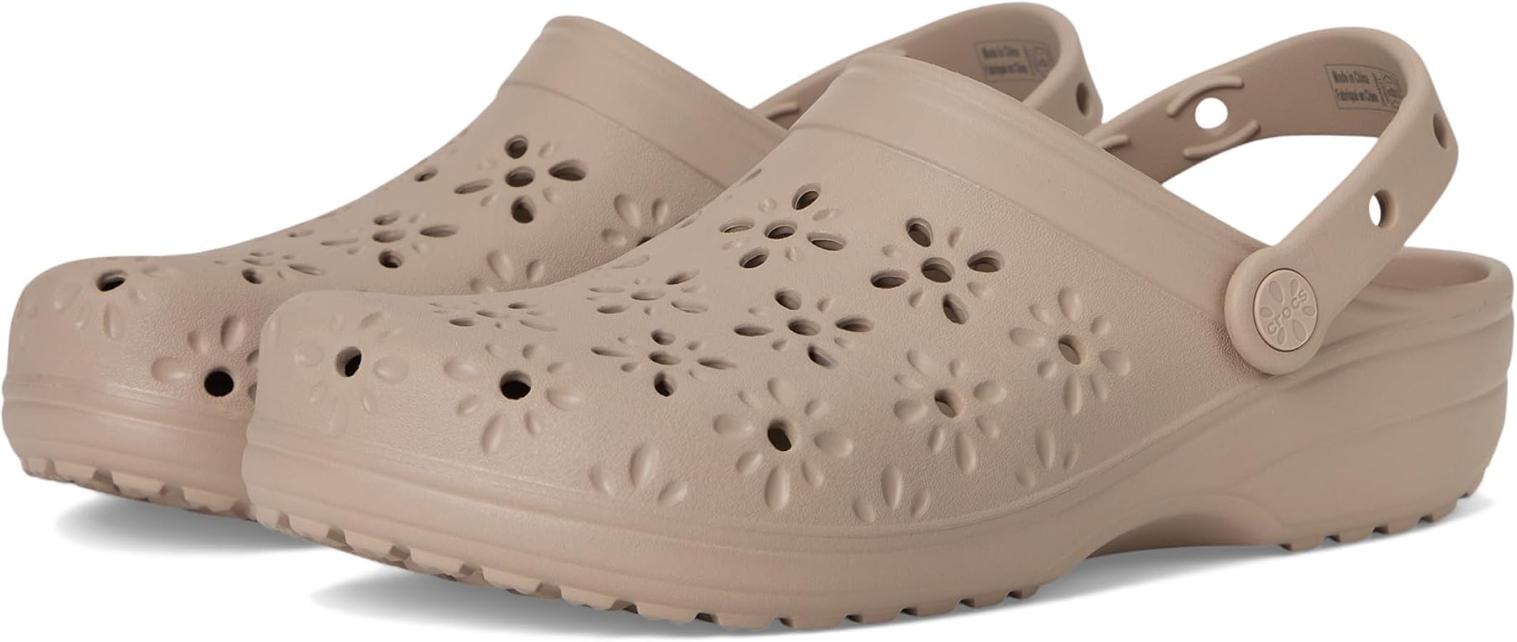 Crocs Unisex-Adult Classic Clogs with Floral Cut Out Design