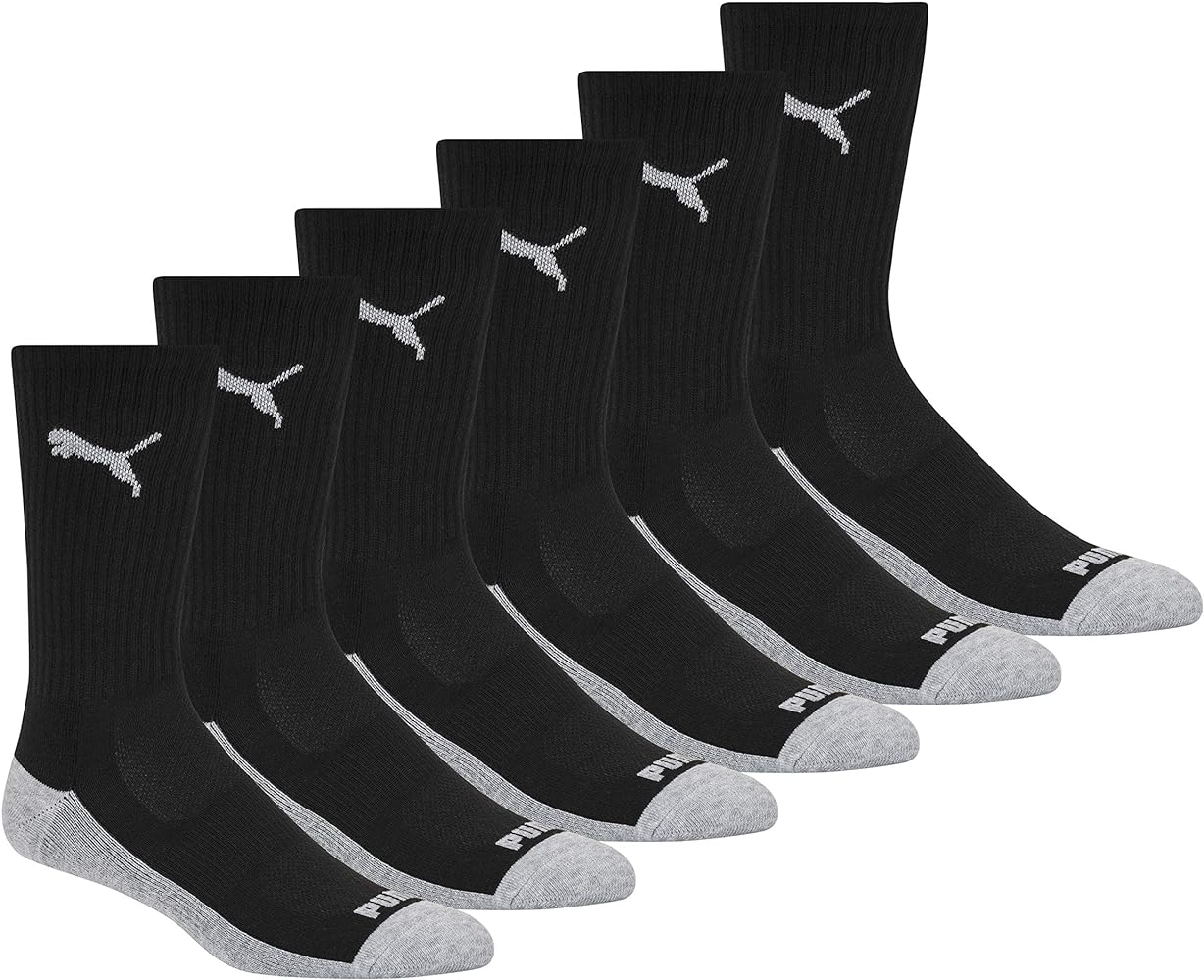 PUMA Men's 6 Pack Crew Socks