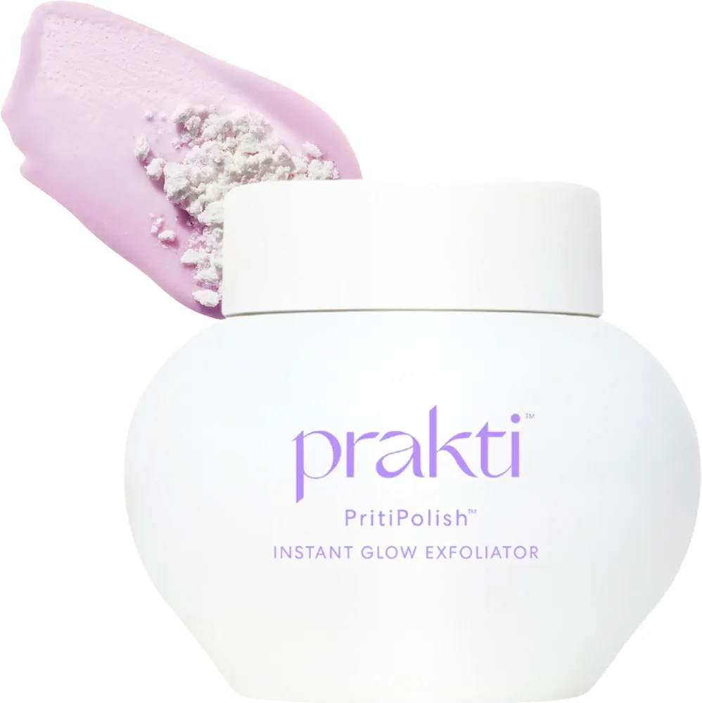 Prakti PritiPolish | Award-Winning Dual Powered yet Gentle Face Scrub | Non-Abrasive Exfoliator Instantly Softens & Smooths for a Radiant Glow | Science-Backed Formula Minimizes Pores | All Skin Types