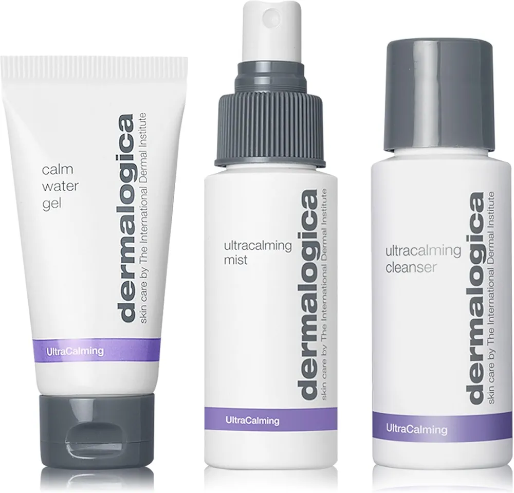 Dermalogica Sensitive Skin Rescue Kit - Set Contains: Face Wash, Toner, and Face Moisturizer - Skin Care To Calm, Soothe and Minimize Irritation