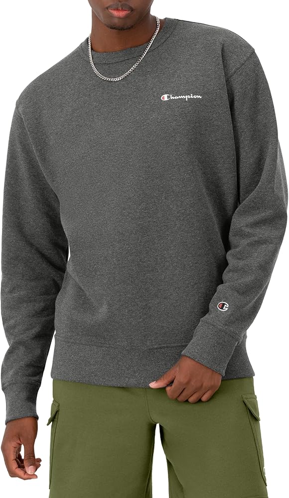 Champion Men's Sweatshirt, Powerblend, Fleece Midweight Crewneck Sweatshirt (Reg. Or Big & Tall)