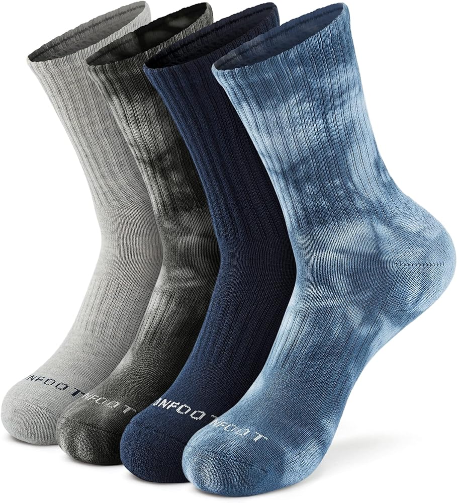 MONFOOT Women's and Men's 4-8 Pairs Athletic Cushion Crew Socks, multipack