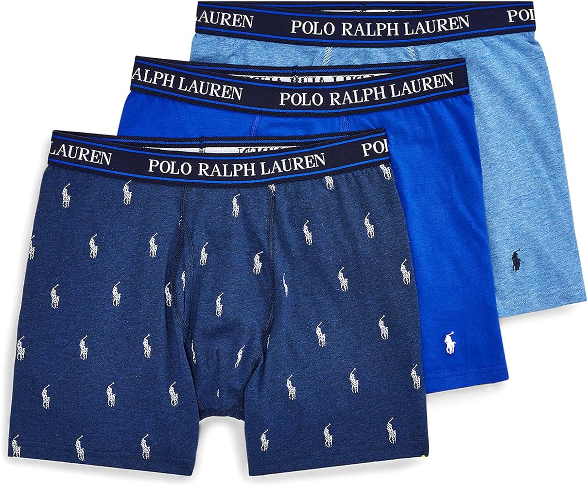 Polo Ralph Lauren Men's Stretch Classic Fit Boxer Briefs, Trunks & Long Leg Available, 3-pack